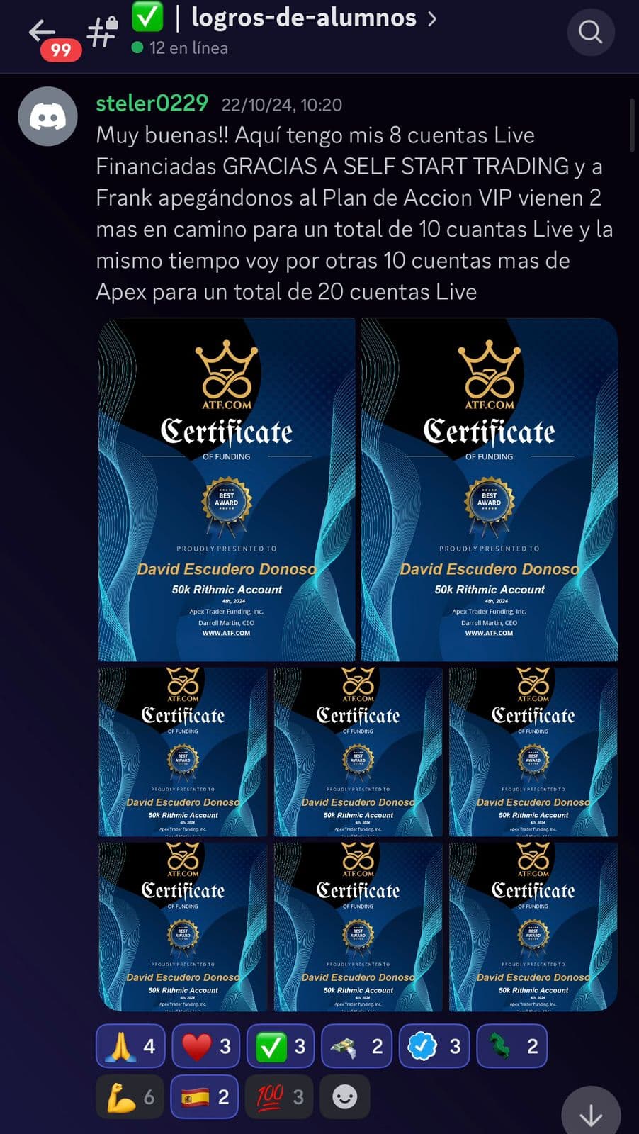Certificado de fondeo de alumno